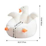 Goose-Shaped Kids Sofa with Faux Rabbit Fur, EPS/EPP Foam Backrest and Armrests – Contemporary Living Room Accent
