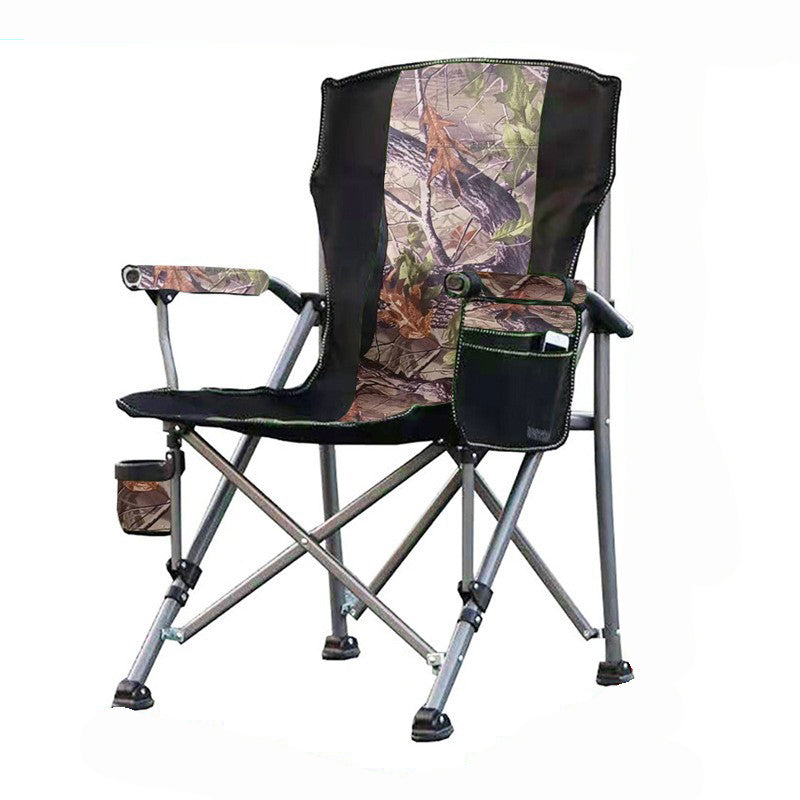 Modern Simplicity Oxford Fabric Foldable Camping Chair with Backrest and Armrests – Carbon Steel Square Frame, Ideal for Garden