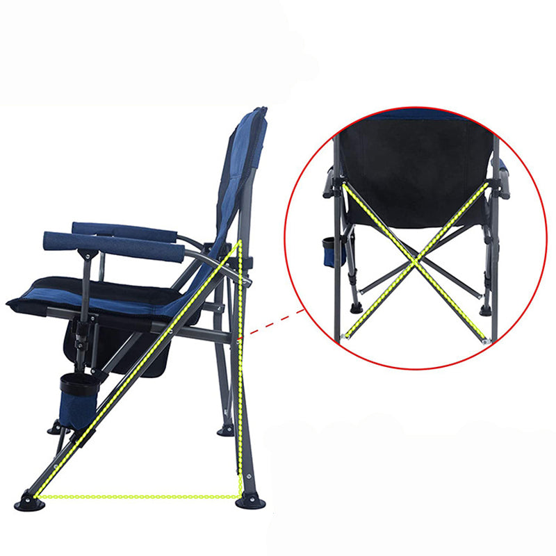 Modern Simplicity Oxford Fabric Foldable Camping Chair with Backrest and Armrests – Carbon Steel Square Frame, Ideal for Garden