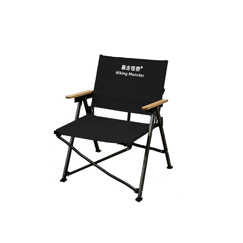 Modern Simplicity Foldable Camping Chair with Carbon Steel Frame, Square Oxford Fabric, Backrest and Armrests – Perfect for Garden