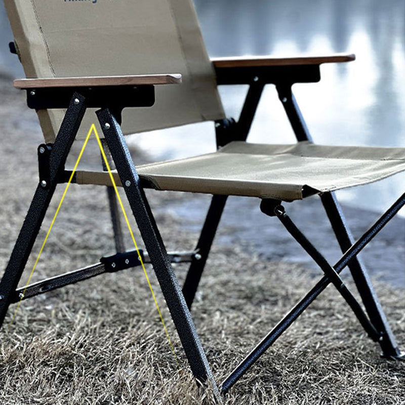 Modern Simplicity Foldable Camping Chair with Carbon Steel Frame, Square Oxford Fabric, Backrest and Armrests – Perfect for Garden