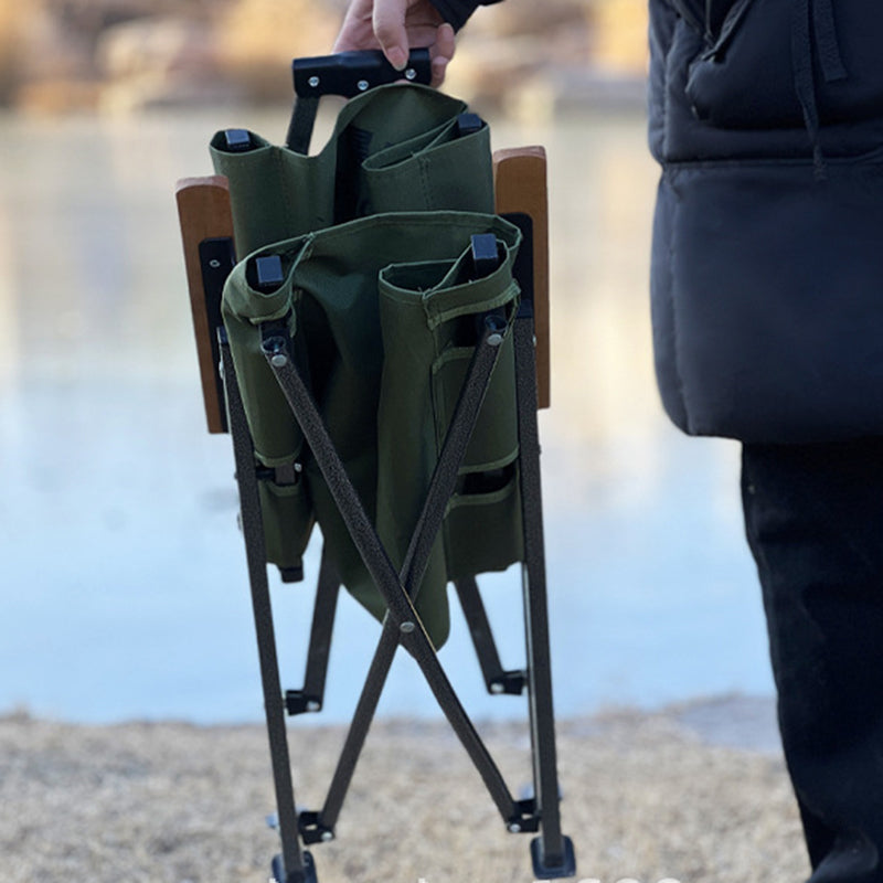 Modern Simplicity Foldable Camping Chair with Carbon Steel Frame, Square Oxford Fabric, Backrest and Armrests – Perfect for Garden