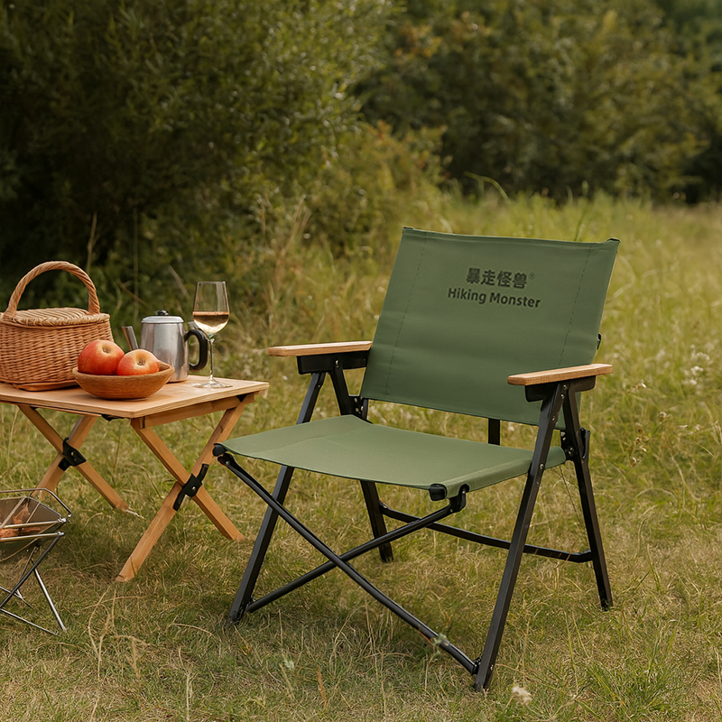 Modern Simplicity Foldable Camping Chair with Carbon Steel Frame, Square Oxford Fabric, Backrest and Armrests – Perfect for Garden