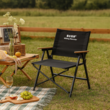 Modern Simplicity Foldable Camping Chair with Carbon Steel Frame, Square Oxford Fabric, Backrest and Armrests – Perfect for Garden