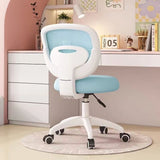 Modern Minimalist Kids Desk Chair – Height-Adjustable, Mid-Back with Backrest, Armrests & Footrest, Fabric/Nylon/Plastic & Stainless Steel for Home Office