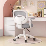 Modern Minimalist Kids Desk Chair – Height-Adjustable, Mid-Back with Backrest, Armrests & Footrest, Fabric/Nylon/Plastic & Stainless Steel for Home Office