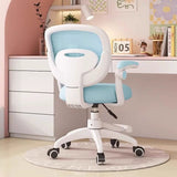 Modern Minimalist Kids Desk Chair – Height-Adjustable, Mid-Back with Backrest, Armrests & Footrest, Fabric/Nylon/Plastic & Stainless Steel for Home Office