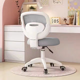Modern Minimalist Kids Desk Chair – Height-Adjustable, Mid-Back with Backrest, Armrests & Footrest, Fabric/Nylon/Plastic & Stainless Steel for Home Office