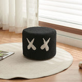 Contemporary Kids Round Lamb-Fleece Stool — Solid Wood, Multi-Layer Construction, Removable & Washable Cover, Low, Backless & Armless, Ideal for Entryways