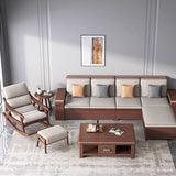 Sleek Oak & Linen Ergonomic Rocking Chair with Armrests - Modern Minimalist Design for Living Room & Bedroom