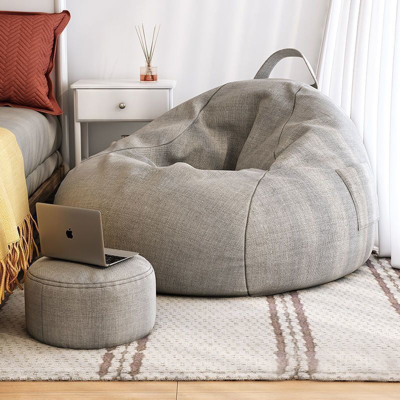 Modern Minimalist Round Cotton-Linen EPS Sofa Backrest & Footrest for Living Room