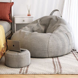Modern Minimalist Round Cotton-Linen EPS Sofa Backrest & Footrest for Living Room