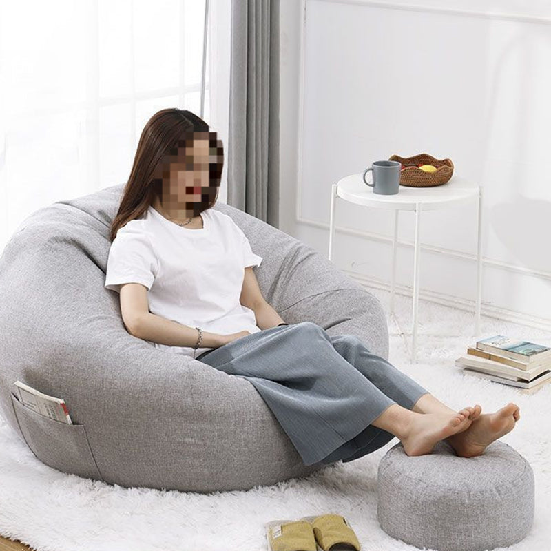 Modern Minimalist Round Cotton-Linen EPS Sofa Backrest & Footrest for Living Room