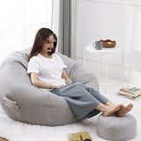 Modern Minimalist Round Cotton-Linen EPS Sofa Backrest & Footrest for Living Room