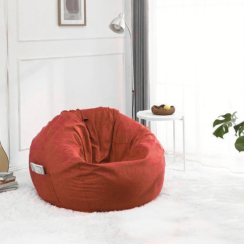 Modern Minimalist Round Cotton-Linen EPS Sofa Backrest & Footrest for Living Room