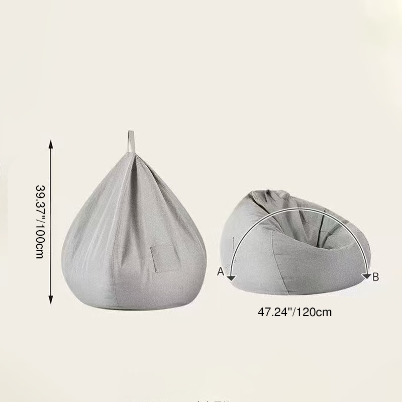 Modern Minimalist Round Cotton-Linen EPS Sofa Backrest & Footrest for Living Room