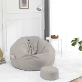 Modern Minimalist Round Cotton-Linen EPS Sofa Backrest & Footrest for Living Room