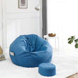 Modern Minimalist Round Cotton-Linen EPS Sofa Backrest & Footrest for Living Room