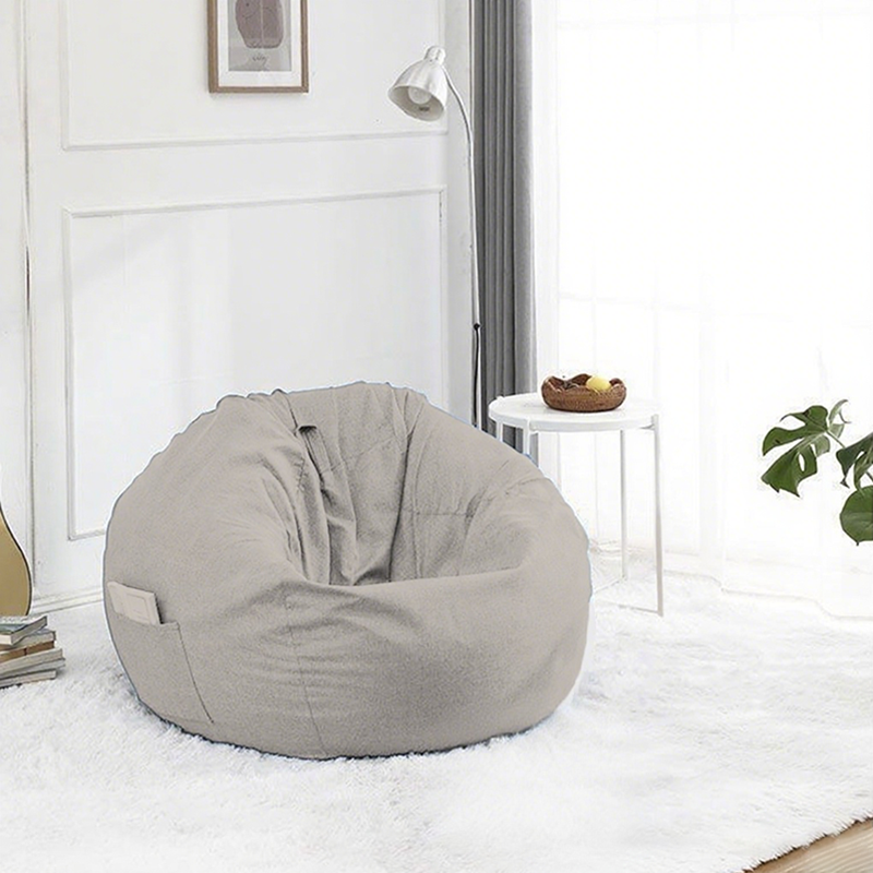 Modern Minimalist Round Cotton-Linen EPS Sofa Backrest & Footrest for Living Room