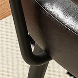 Nordic Contemporary 360° Swivel Desk Chair with Backrest & Armrests — Carbon Steel Frame, Oil-Waxed Leather, Sunflower Jacquard Upholstery for Home Office