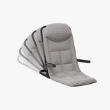 Modern Minimalist Foldable Recliner Chair with Iron Frame, Cotton-Linen Upholstery, Square Backrest & Armrests for Living Room