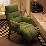 Modern Minimalist Square-Rectangular Corduroy Tech Fabric Recliner with Iron Frame, Backrest & Armrests for Living Room