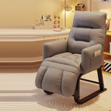 Modern Minimalist Square-Rectangular Corduroy Tech Fabric Recliner with Iron Frame, Backrest & Armrests for Living Room