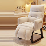 Modern Minimalist Square-Rectangular Corduroy Tech Fabric Recliner with Iron Frame, Backrest & Armrests for Living Room