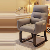 Modern Minimalist Square-Rectangular Corduroy Tech Fabric Recliner with Iron Frame, Backrest & Armrests for Living Room