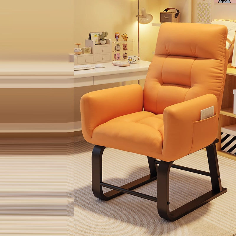 Modern Minimalist Square-Rectangular Corduroy Tech Fabric Recliner with Iron Frame, Backrest & Armrests for Living Room