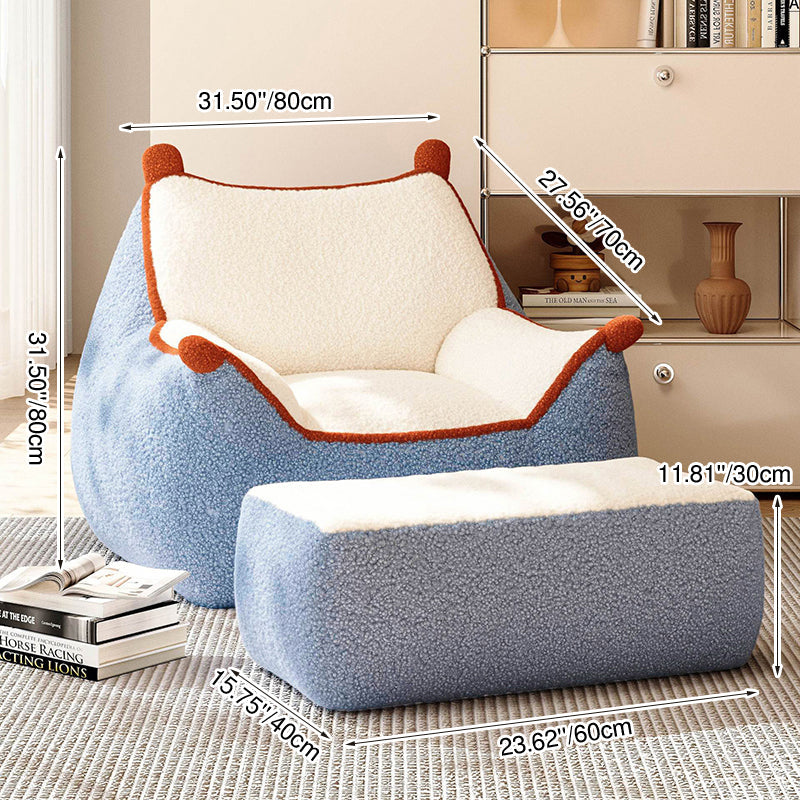 Contemporary Creative Square-Rectangular Lamb Fleece EPS Lazy Sofa with Backrest and Armrests for Living Room