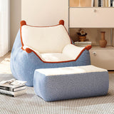 Contemporary Creative Square-Rectangular Lamb Fleece EPS Lazy Sofa with Backrest and Armrests for Living Room