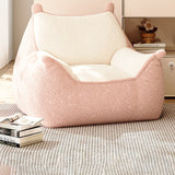 Contemporary Creative Square-Rectangular Lamb Fleece EPS Lazy Sofa with Backrest and Armrests for Living Room