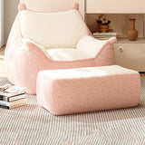 Contemporary Creative Square-Rectangular Lamb Fleece EPS Lazy Sofa with Backrest and Armrests for Living Room