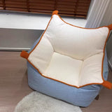Contemporary Creative Square-Rectangular Lamb Fleece EPS Lazy Sofa with Backrest and Armrests for Living Room