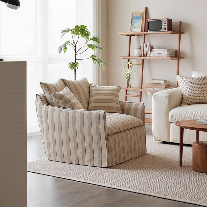 Nordic Contemporary Velvety Textured Fabric Sofa Backrest and Armrest — Square Rectangular Design, Pine Wood and Solid Wood Plywood Frame, Living Room