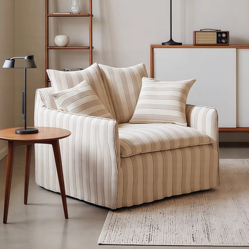 Nordic Contemporary Velvety Textured Fabric Sofa Backrest and Armrest — Square Rectangular Design, Pine Wood and Solid Wood Plywood Frame, Living Room