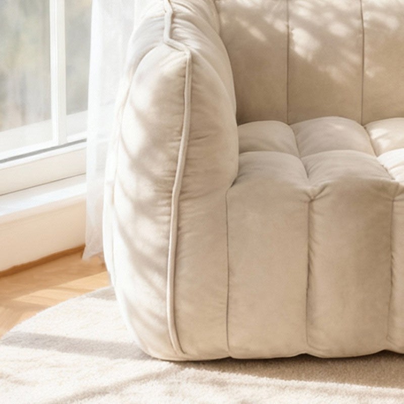 Modern Minimalist Velvet Rectangular Sofa with Rebound Sponge Cushions, Compressible Comfort, Backrest and Armrests for Living Room