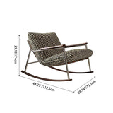Nordic Contemporary Rocking Chair with Removable Backrest and Armrests – Square-Rectangular Woven Fabric Seat, Ash Wood & Stainless Steel Frame, Living Room Accent