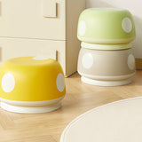 Contemporary Kids Mushroom-Shape Stool – Round, Low, Stackable, PP Plastic for Entryways, Living Rooms, and Bedrooms