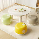 Contemporary Kids Mushroom-Shape Stool – Round, Low, Stackable, PP Plastic for Entryways, Living Rooms, and Bedrooms