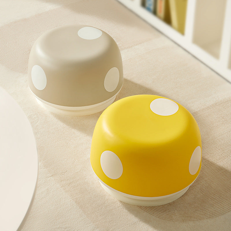 Contemporary Kids Mushroom-Shape Stool – Round, Low, Stackable, PP Plastic for Entryways, Living Rooms, and Bedrooms