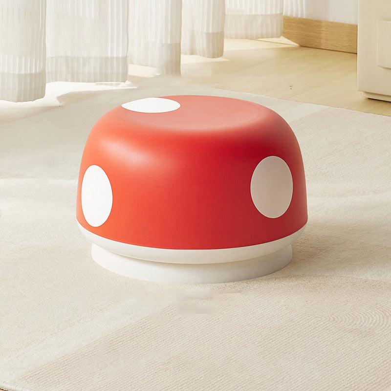 Contemporary Kids Mushroom-Shape Stool – Round, Low, Stackable, PP Plastic for Entryways, Living Rooms, and Bedrooms