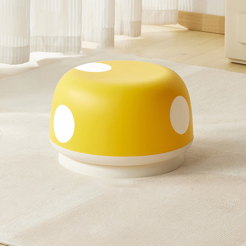 Contemporary Kids Mushroom-Shape Stool – Round, Low, Stackable, PP Plastic for Entryways, Living Rooms, and Bedrooms