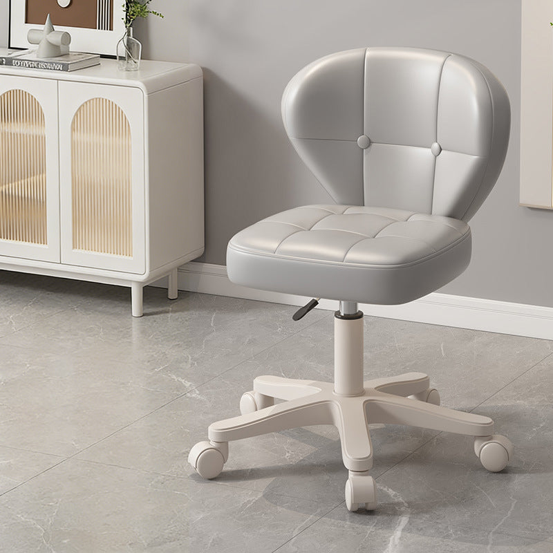 Ergonomic Adjustable Desk Chair with Contoured PU Leather Foam Cushioned Seat, Iron Frame, Backrest and Armrests – Modern Home Office