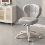 Ergonomic Adjustable Desk Chair with Contoured PU Leather Foam Cushioned Seat, Iron Frame, Backrest and Armrests – Modern Home Office