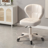 Ergonomic Adjustable Desk Chair with Contoured PU Leather Foam Cushioned Seat, Iron Frame, Backrest and Armrests – Modern Home Office