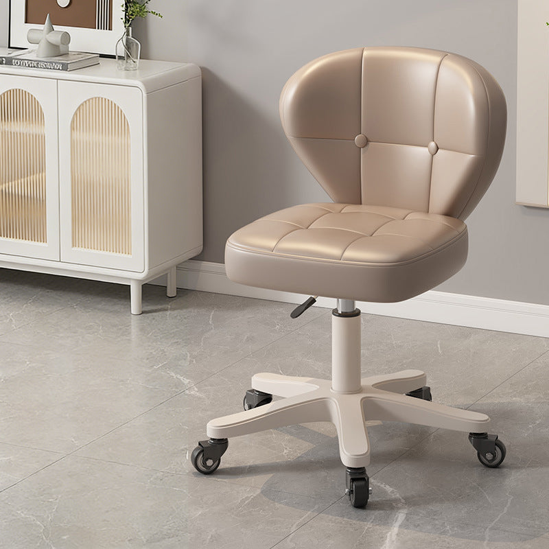 Ergonomic Adjustable Desk Chair with Contoured PU Leather Foam Cushioned Seat, Iron Frame, Backrest and Armrests – Modern Home Office