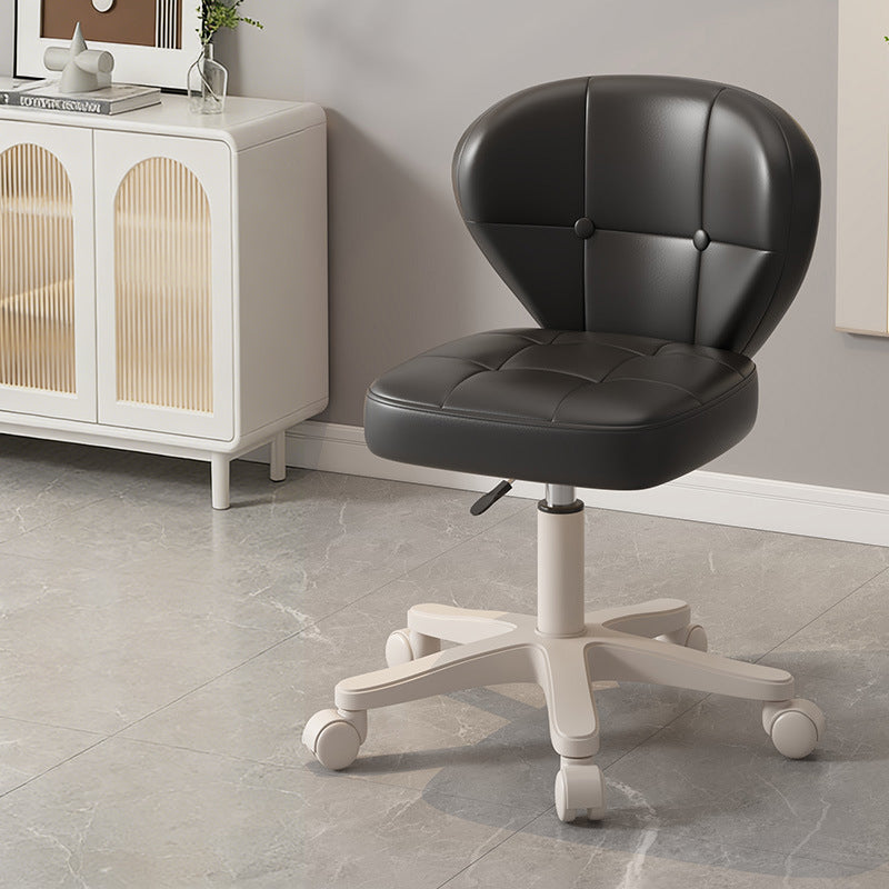 Ergonomic Adjustable Desk Chair with Contoured PU Leather Foam Cushioned Seat, Iron Frame, Backrest and Armrests – Modern Home Office