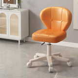 Ergonomic Adjustable Desk Chair with Contoured PU Leather Foam Cushioned Seat, Iron Frame, Backrest and Armrests – Modern Home Office